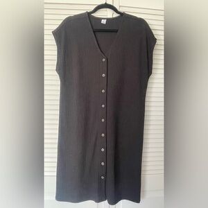 Black Button-Down Sleeveless Dress